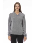 Volterra Grauer Melange-Pullover