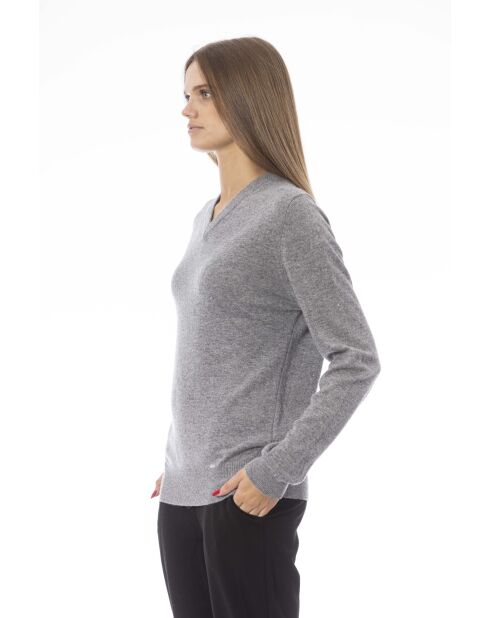 Volterra Grauer Melange-Pullover