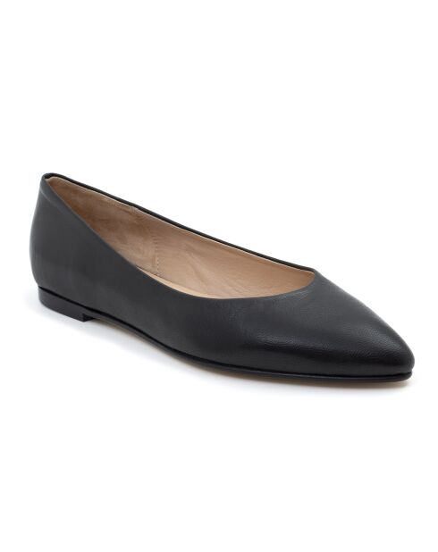 Zwarte leren ballerina's van Aneta