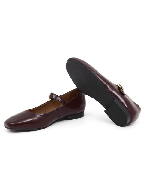 Ballerines Debol en cuir bordeaux