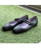 Ballerines Denise en cuir noires