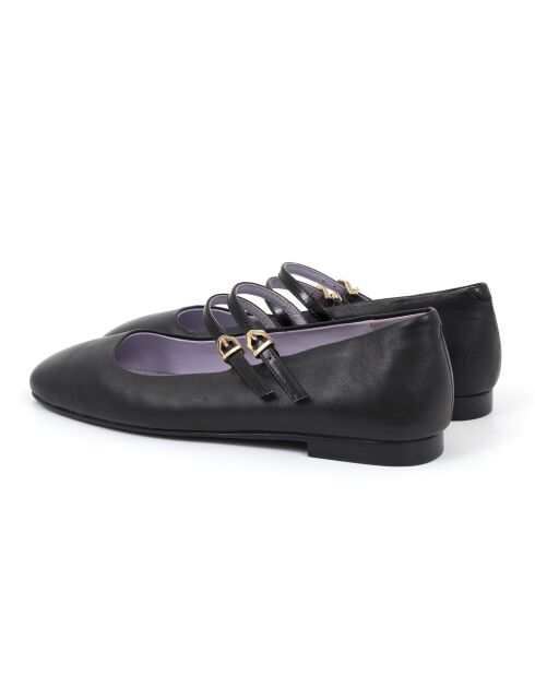 Ballerines Denise en cuir noires