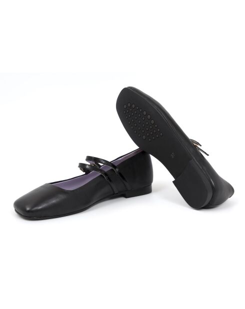 Ballerines Denise en cuir noires