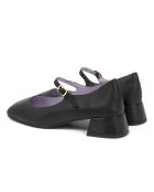 Dely zwarte leren ballerina's - Hak: 5 cm