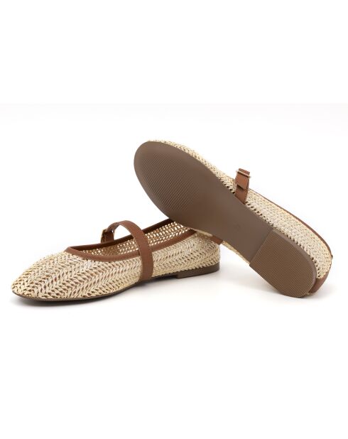 Ballerines Bolero en raphia naturel beiges