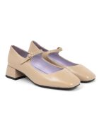 Ballerines Dely en cuir taupe - Talon : 5 cm