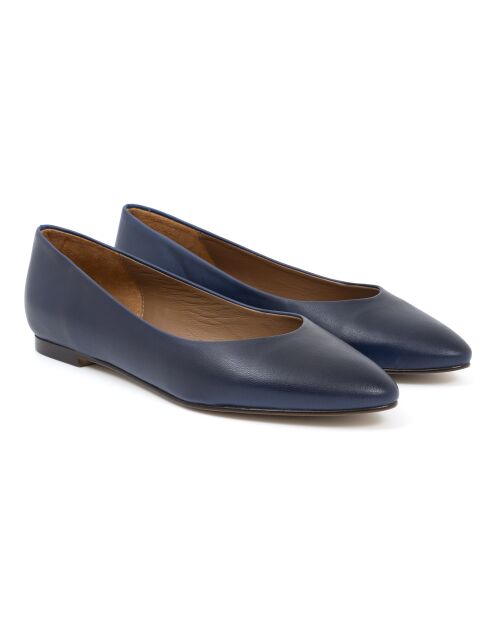 Ballerines Aneta en cuir bleues