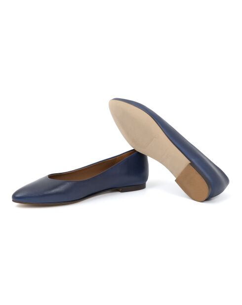 Ballerines Aneta en cuir bleues