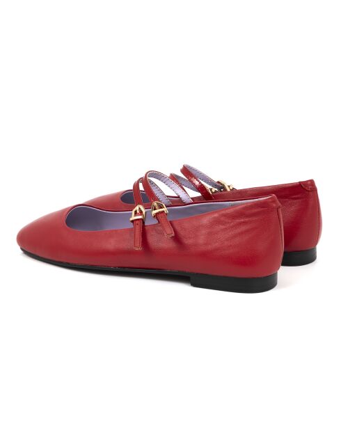 Ballerines Denise en cuir bordeaux