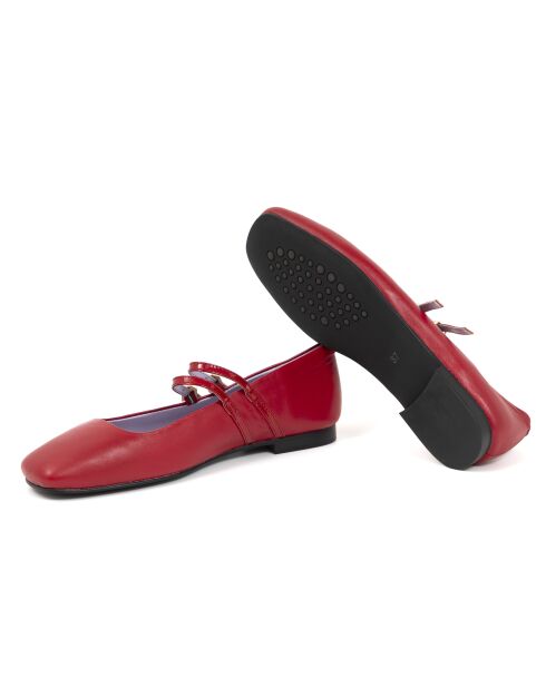 Ballerines Denise en cuir bordeaux