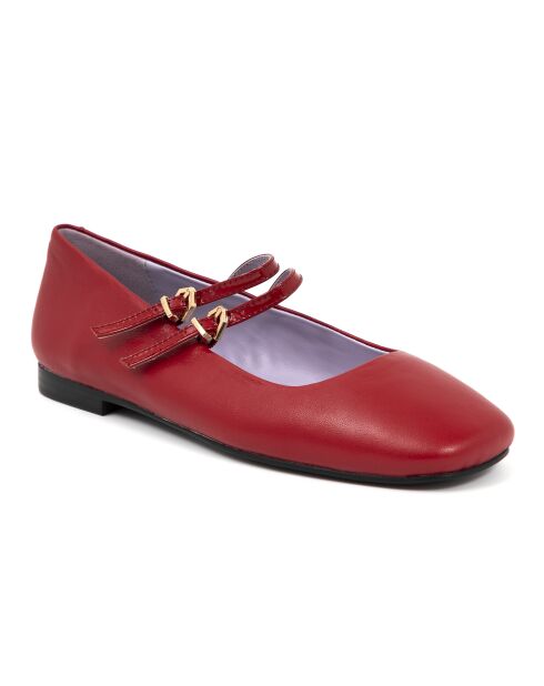 Ballerines Denise en cuir bordeaux