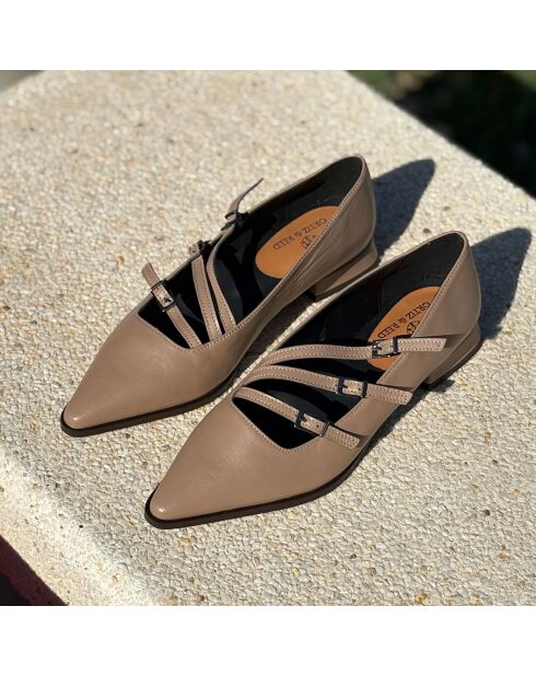 Ballerines Dinka en cuir beiges