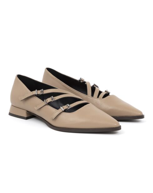 Ballerines Dinka en cuir beiges