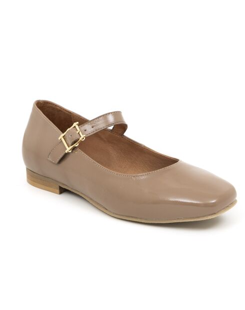 Ballerines Debol en cuir taupe