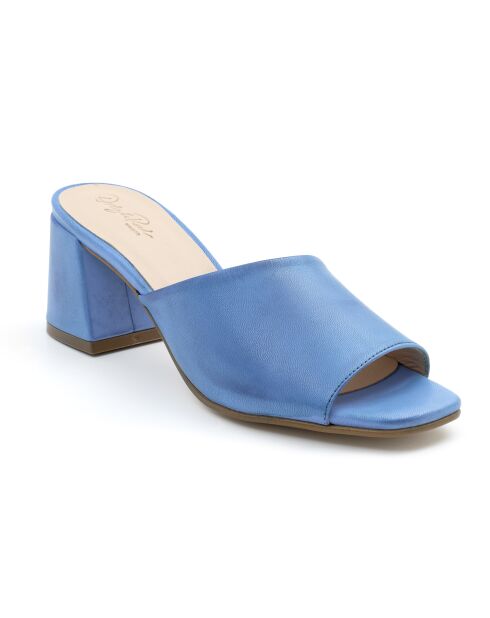 Mules Calais in pelle blu