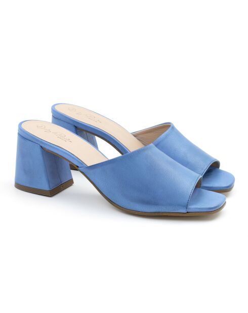 Mules Calais in pelle blu