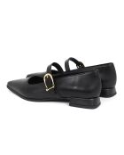 Schwarze Lederballerinas Dory