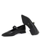 Schwarze Lederballerinas Dory