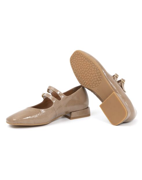 Ballerine beige Dune in vernice