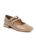 Ballerine beige Dune in vernice
