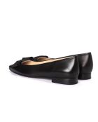 Melina zwarte leren ballerina's