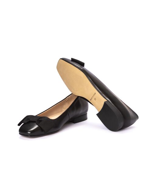 Melina zwarte leren ballerina's
