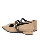 Ballerines Dory en cuir beiges