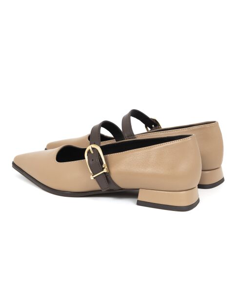 Ballerines Dory en cuir beiges