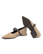 Ballerines Dory en cuir beiges