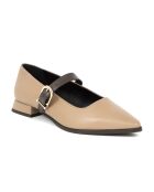 Ballerines Dory en cuir beiges