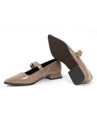 Ballerines Chimy en cuir beiges