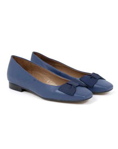 Ballerines Melina en cuir bleues