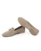 Mocassini Damaris in velluto beige