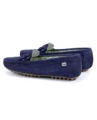 Mokassins aus sonnenblauem Veloursleder