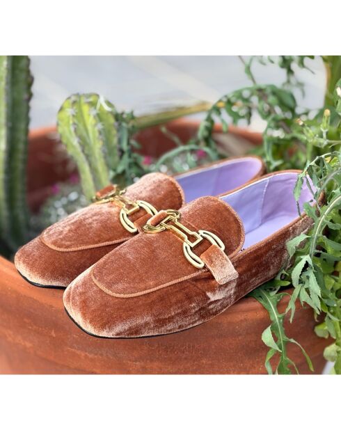Mocasines Dilar de terciopelo marrón