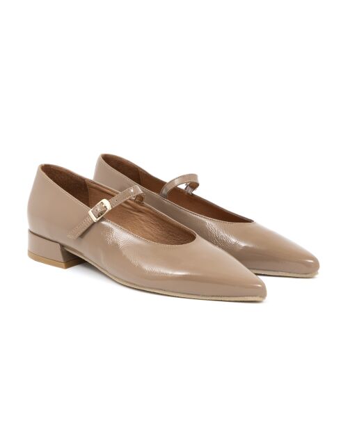 Ballerines Dana en cuir beiges
