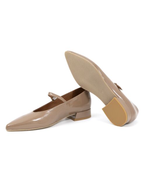 Ballerines Dana en cuir beiges