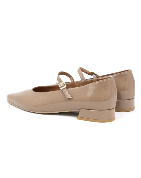 Ballerines Dana en cuir beiges