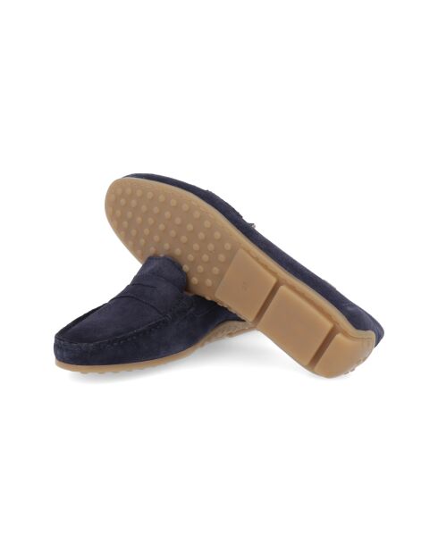 Mokassins Solian aus blauem Veloursleder