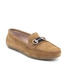 Sirak lichtbruine suède instappers