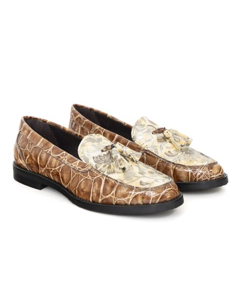 Hellbraune Mokassins Floris aus Leder