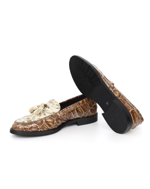 Hellbraune Mokassins Floris aus Leder