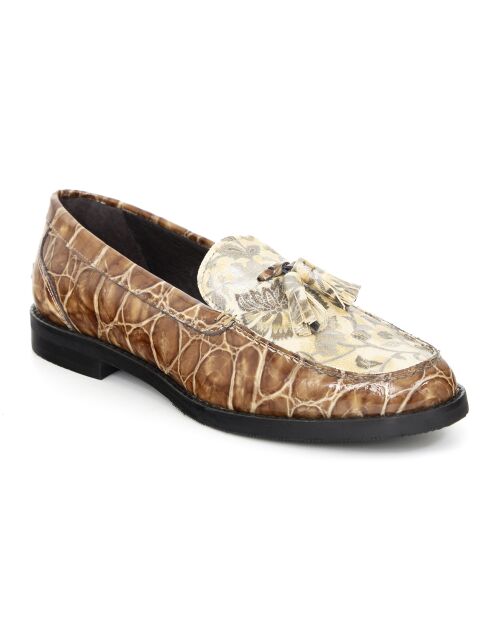 Hellbraune Mokassins Floris aus Leder