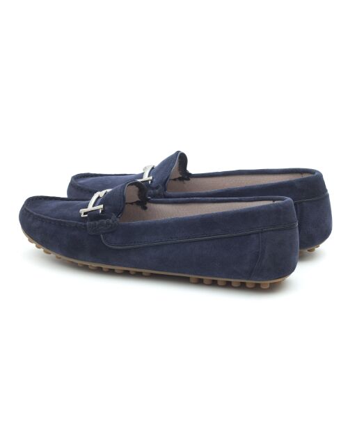 Blaue Mokassins Sabina aus Veloursleder