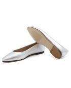 Zilveren leren ballerina's van Aneta