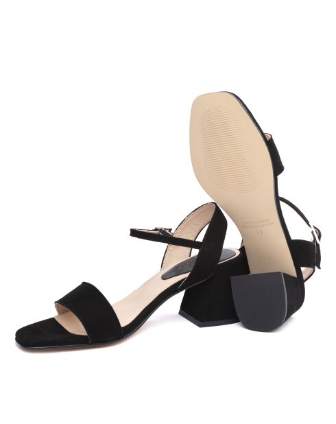 Antela zwarte leren sandalen - Hak: 6 cm