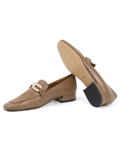 Mokassins Dinora aus beigem Leder