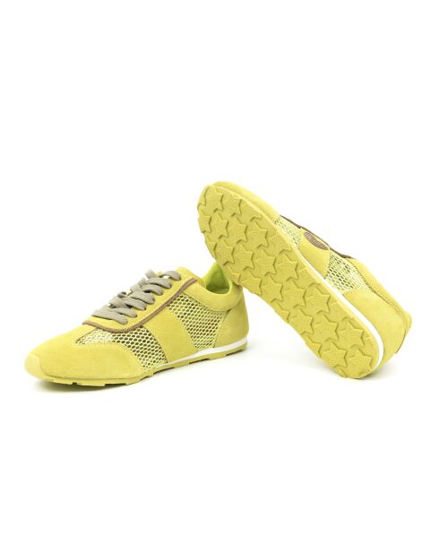 Zapatillas Mora de gamuza amarilla