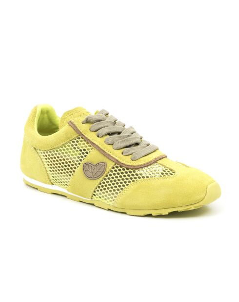 Zapatillas Mora de gamuza amarilla