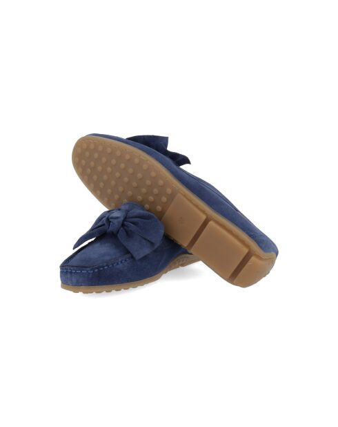 Blaue Mokassins Selia aus Veloursleder
